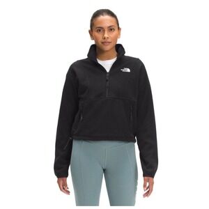 The North Face Womens TKA Glacier Quarter Zip Crop Fleece Pullover Black XS